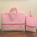 《kyc0099様オーダー品》花柄×ストライプ♡リボン セット【入園・入学】