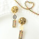 春色♡オープンスクエアのスイングメタルピアス（イヤリング対応）