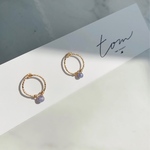 一粒タンザナイトのワイヤーピアス*14kgf