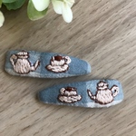 ティーセット手刺繍パッチン留め