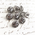 ■10個入■13mm■イニシャルボタン (シルバー)　 [0404-13] 