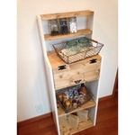 選べる5color ＊display　shelf　cabinet　ｈ120　　扉付き　電話台・FAX台・ルーター収納にも… 飾り棚付きキャビネット/A4サイズ収納可