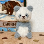 16.水色パンダさん　テディベア　ハンドメイド