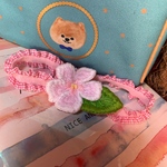 専用ページ【小型犬用/桜と葉っぱチョーカー】わんこのための刺繍アクセサリー