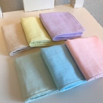 【送料無料】ガーゼハンカチ 16×16 パステル無地 6枚セット