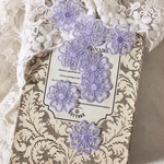 2枚セット オーガンジー刺繍 フラワー 花 レースモチーフ アップリケ パープル BK200409 ハンドメイド 手芸