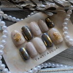 ネイルチップNo.35  ニュアンスネイル　シンプルネイル　シェルネイル
