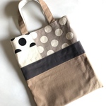 leelee様ご予約品　帆布ぺたんこバッグ　ベージュパッチワーク