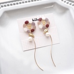 purple × pink clear flower イヤリング