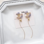 pink × white clear flower イヤリング