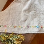 手刺繍リネンのクロス