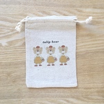 tulip bear  巾着ポーチ