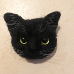 黒猫　ブローチ　羊毛フェルト　猫　リアル　バッグチャーム