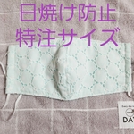 【特注サイズ】ダブルガーゼ　レース　マスク　ミントドット