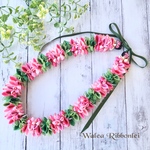 メリーモナーク レイ  ピンク ハワイアンリボンレイ 