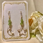 【天然石ピアス＊イヤリング】ペリドット×月＊星☆*°
