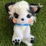 ＊ミルキーキャンディールーム様オーダー品 ふわもこ あみぐるみ ワンちゃん（チワワ黒白）＊