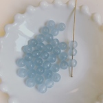 再販無し◆ デッドストック  6mm ビーズ　クリア　水色