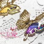 【SALE】彩り蝶 ネックレス（青紫色）