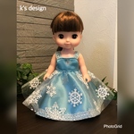 スワロフスキー雪の結晶ドレス　メルちゃん　ソランちゃん　服