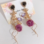 ブラック ハート パープル 薔薇レジン ❁*.