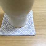 こぎん刺しコースター（クリーム色）