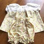 レース切り替え　チュニック&カボチャパンツ　80