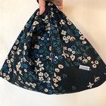 あずま袋(大)＊野花/ネイビー＊お買い物にも
