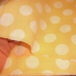 Ｗガーゼ50×50cm、ｵﾚﾝｼﾞｼｬｰﾍﾞｯﾄのﾄﾞｯﾄ柄