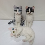 オーダー品羊毛フェルト  3匹の猫ちゃん