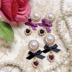 ♡量産ハートリボン🖤Gothic pierce/earring♡