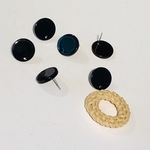 サークル ブラック ピアス  ブラック  16mm  5ペア  10個