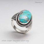 【yukinko-R様オーダーメイド】ホワイトウォーターターコイズ シルバーリング White Water  turquoise