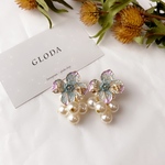 【silver925】2way フラワーピアス パールピアス つぶつぶパール 樹脂 アレルギー対応 結婚式 ウェディング ブライダル お呼ばれ フォーマル 入学式 フラワー 大ぶりピアス