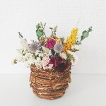バスケット付きドライフラワー♡贈り物＊母の日＊ご自宅用＊カーネーション