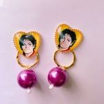 LOVE♡Michael♡ガラス パープル ビーズ ピアス/イヤリング