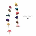 4pcs★shell happiness branch（カラフル シェル チャーム）