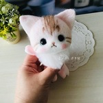 にぎにぎ  ピンクのトラ猫ちゃん ☆ もふもふ 羊毛フェルト ぬいぐるみ 