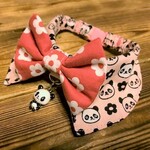 犬・猫の首輪　23～26　cocochanリボンチョーカーNEO　パンダ・現品限り・ピンク・花柄
