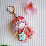 『m様オーダー品』[送料無料]  ぷちドールキーホルダー(パープルヘアー)