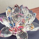蓮の花　クリスタル　水晶　置物　インテリア　風水