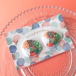 orange◎green ピアスorイヤリング ビーズ刺繍
