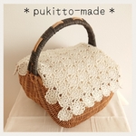 【受注製作】＊ 籠カバー ( oatmeal flower ) ＊