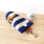 【受注制作】⛳ゴルフボールケース＊ポーチ🏌️ネイビー×ミルク