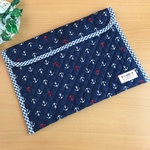 連絡帳袋＊紺イカリ柄