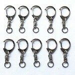 [10個] キーホルダー金具(S) シルバー