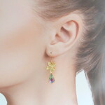 ロックグラス　アイリス×フラワーのピアス