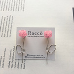 2way flower motif pierce(ライトピンク)ステンレスピアス 