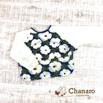 洗える✿長袖お食事エプロン  Flower✕ホワイト  袖アイボリー