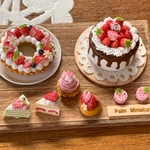 ＊palm miniature＊ドリップケーキ&リースタルト🍓イチゴのスイーツセット